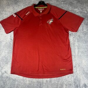 Reebok Arizona Coyotes NHL Center Ice Polo Shirt Mens XL Red PlayDry Mesh Top